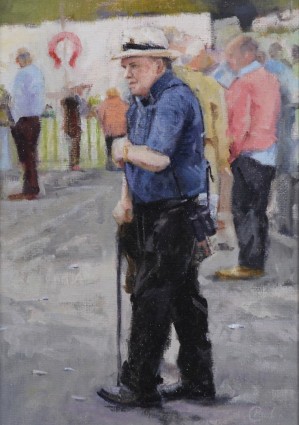 The Tipster oil on canvas ... 24 X 19 inches