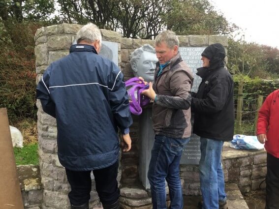 Artist Paul D'Arcy with Thomas Ashe 2017 Memorial Bust, Kinard Co Kerry